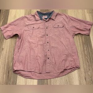 Wrangler Men's Red Button-Up Shirt size 2XL